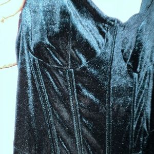 Dark green velvet jumpsuit